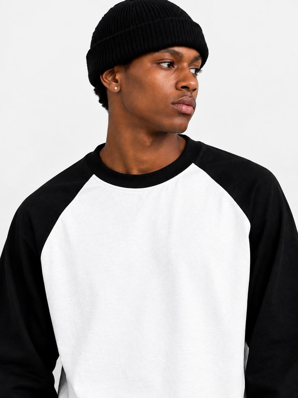 300GSM Heavyweight Fabric Detail — Oversized Raglan Long Sleeve T-Shirt Blank South Africa