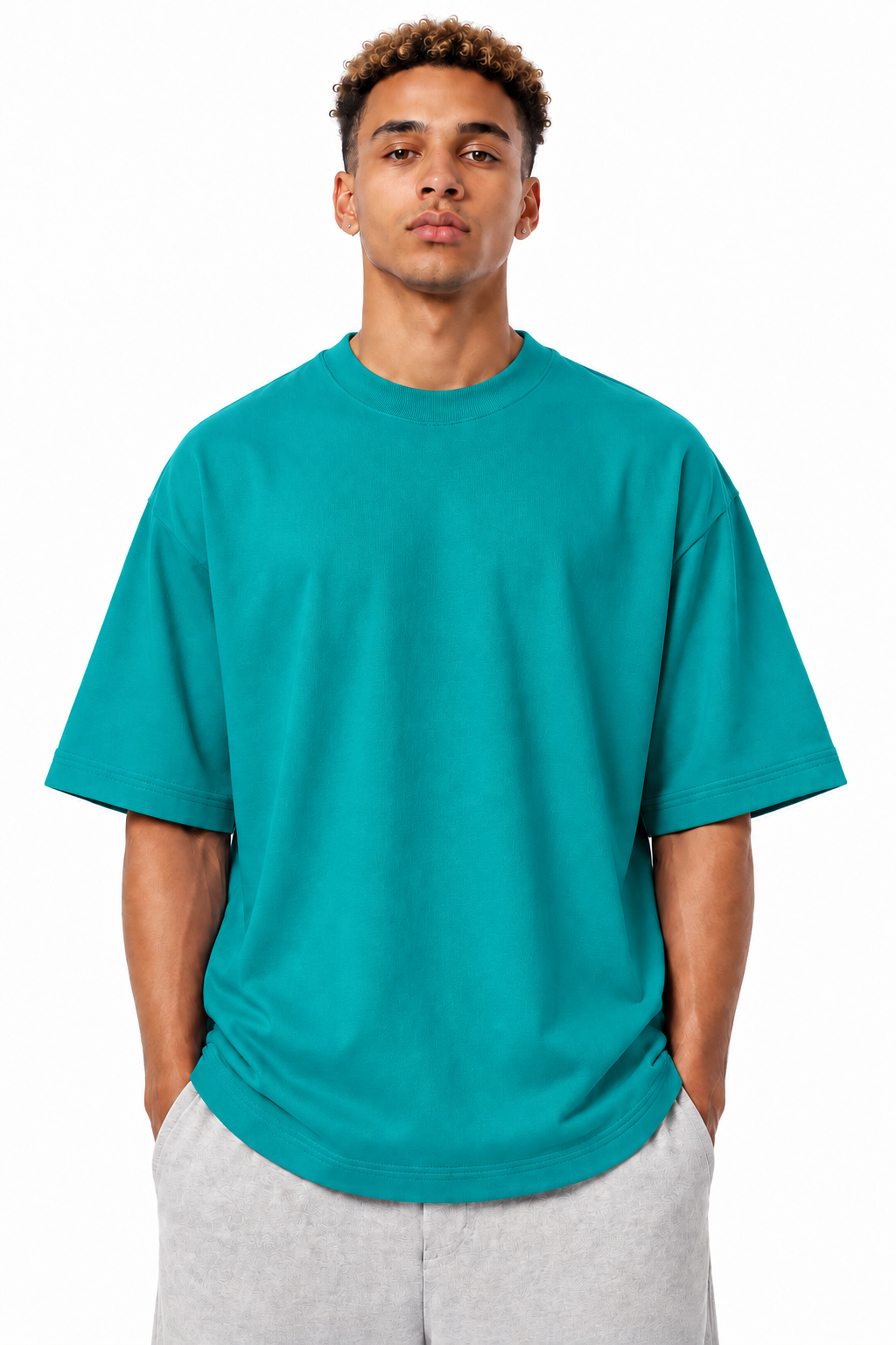 Turquoise 300gsm Oversized Heavyweight Plain T-shirt