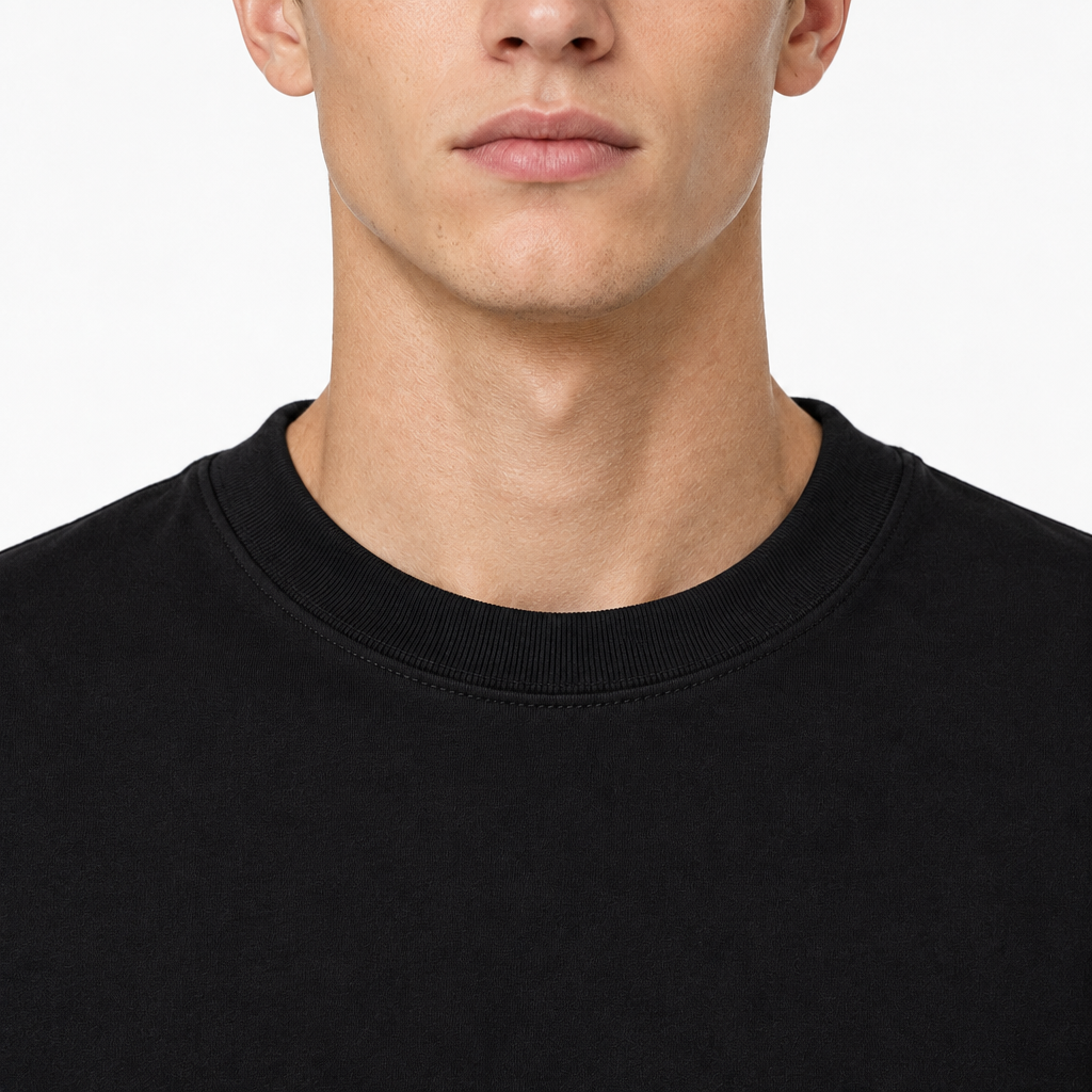 Black 220gsm T-shirt Collar