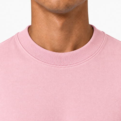 Blush Pink Collar of  300GSM Soft Plain T-Shirt | Branding-Ready Wholesale