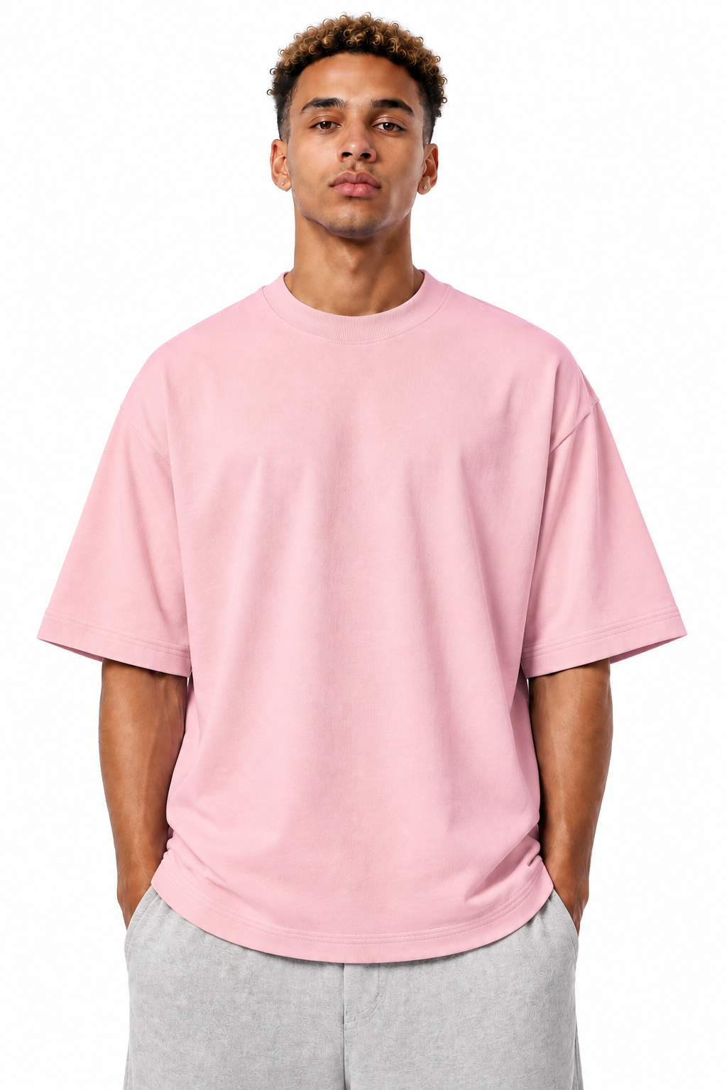 Blush Pink Blush Pink Heavyweight Blank Tee | 300GSM Soft Plain T-Shirt | Branding-Ready Wholesale