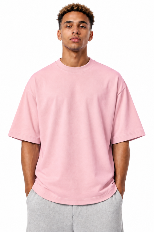 Blush Pink Blush Pink Heavyweight Blank Tee | 300GSM Soft Plain T-Shirt | Branding-Ready Wholesale