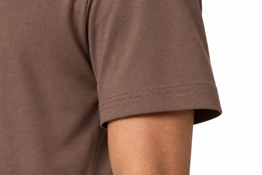 Brown 220gsm Normal Size Plain T-shirt Sleeve