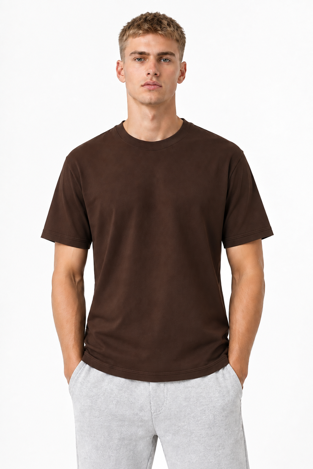 Dark Brown 220gsm t-shirt Front