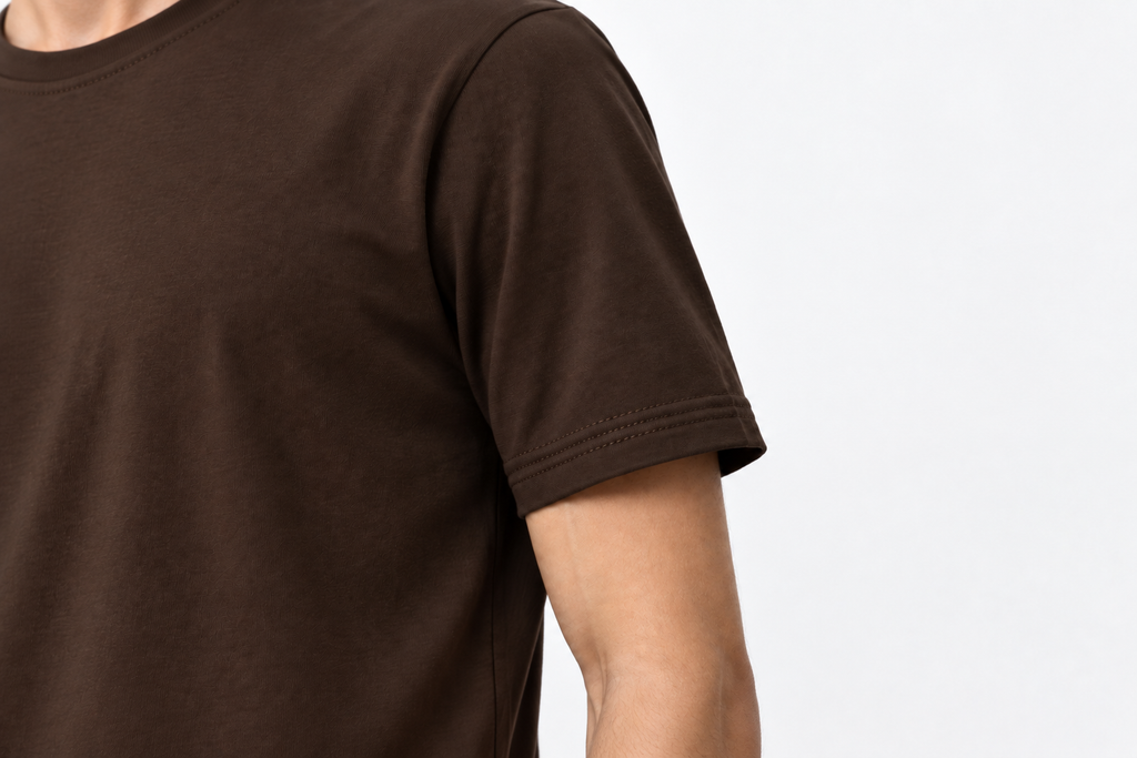 Dark Brown 220gsm t-shirt Sleeve