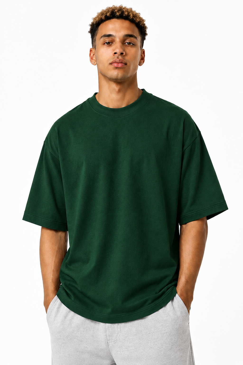 Forest Green 300gsm oversized heavyweight tee to print