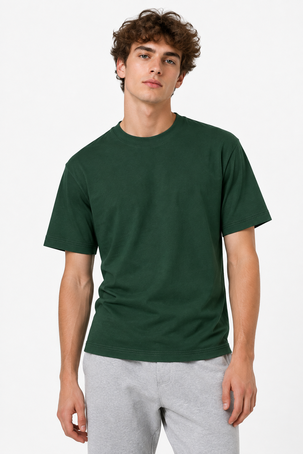 Forest Green 220gsm Normal Size Plain T-shirt Front