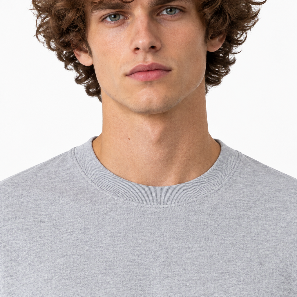 Grey 220gsm t-shirt Collar