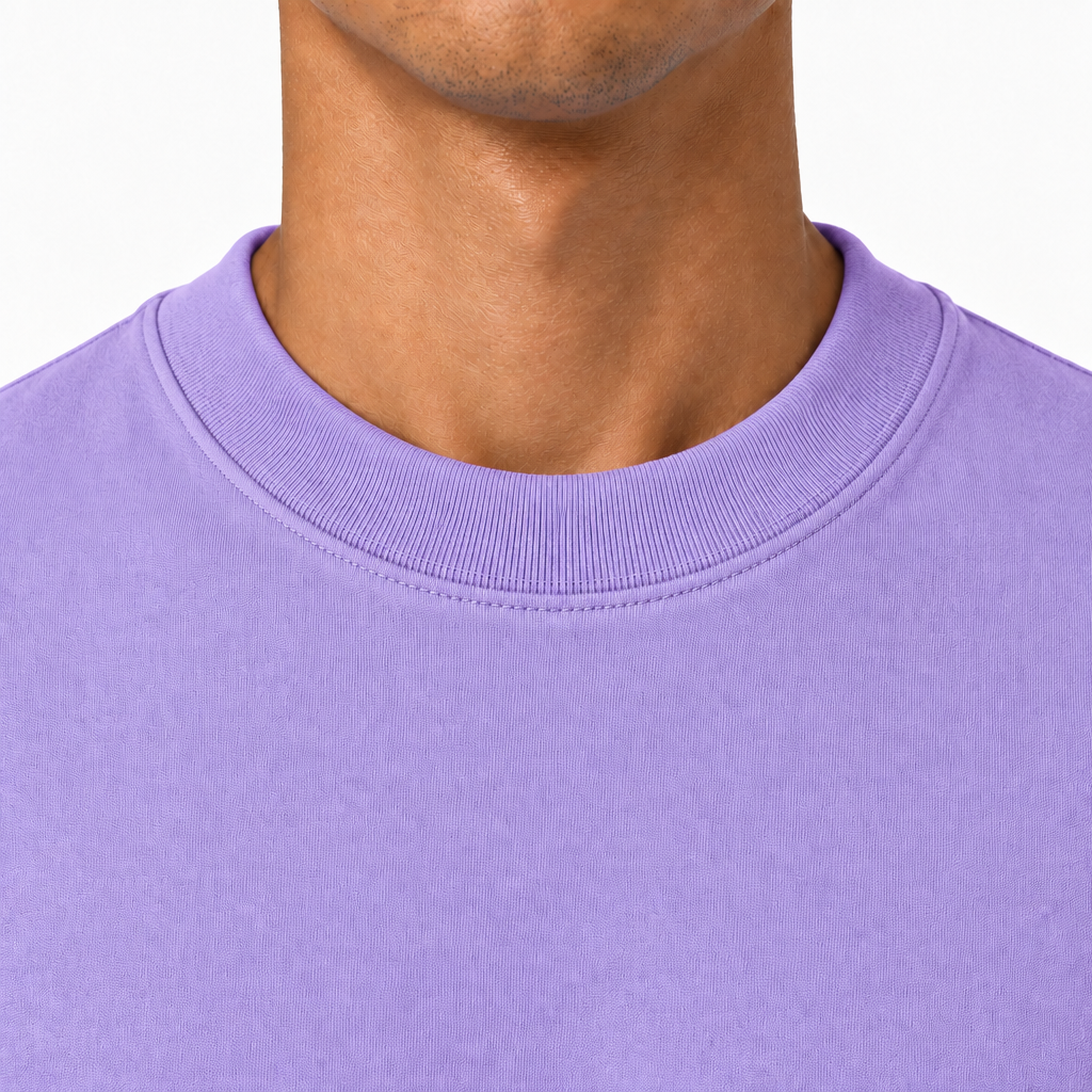 Lavender Collar of 300gsm oversized t-shirt