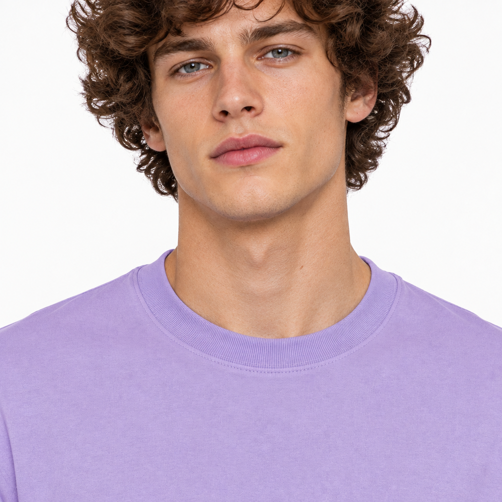 Lavender 220gsm t-shirt Collar