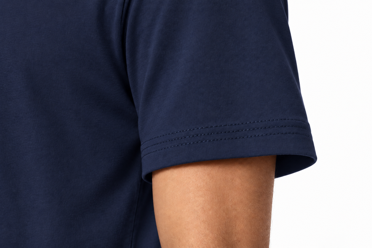 Navy 220gsm t-shirt Sleeve