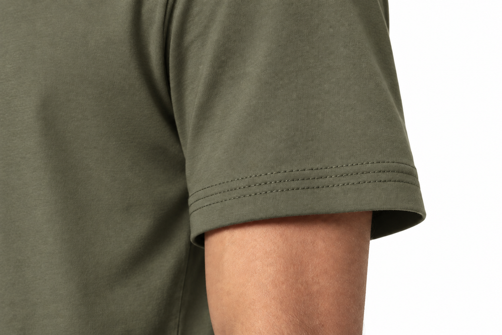 Olive Green 220gsm Normal Size Plain T-shirt Sleeve