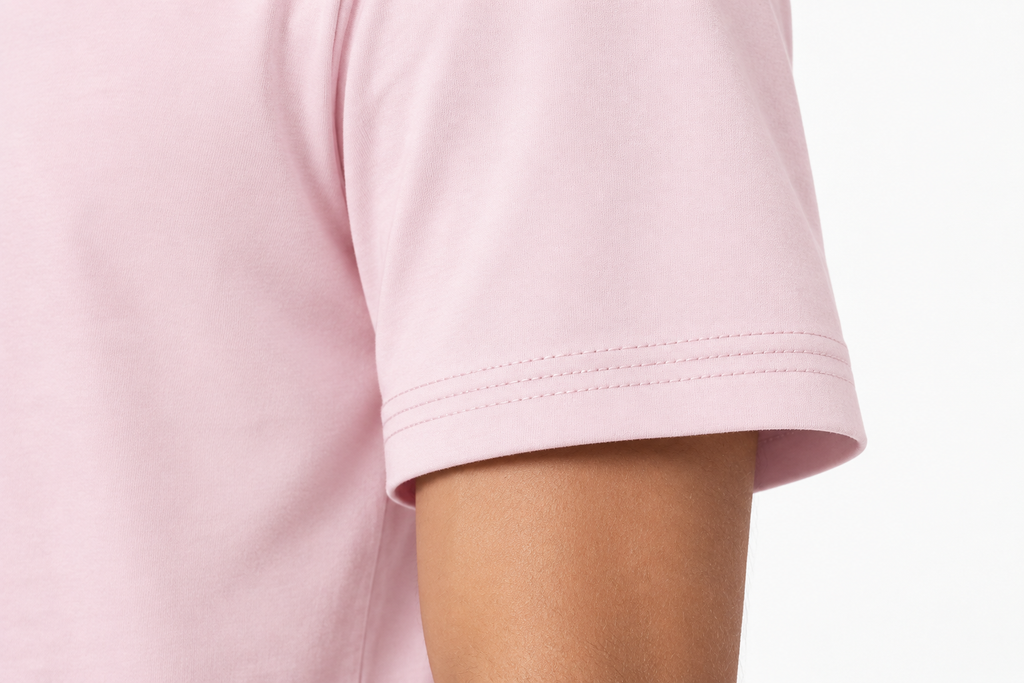 Pink 220gsm Normal Size Plain T-shirt Sleeve