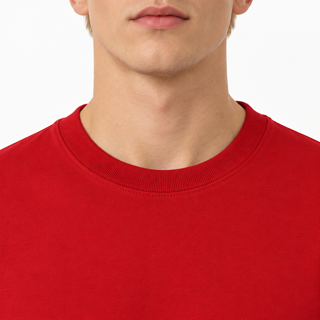 Red 220gsm T-shirt by Daniel Alaves Collar