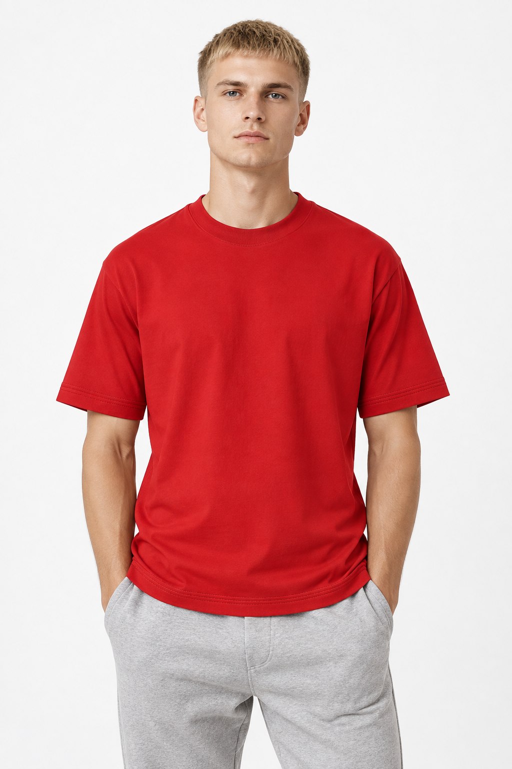 Red 220gsm T-shirt by Daniel Alaves Front View