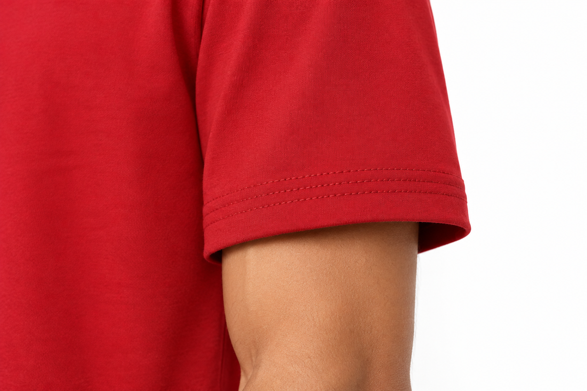 Red 220gsm T-shirt by Daniel Alaves -Sleeve