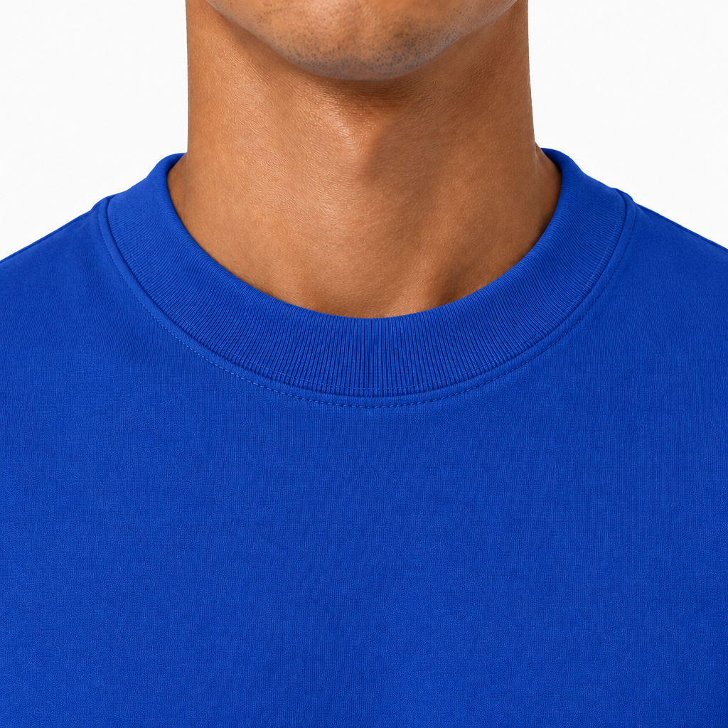 Close-Up Collar Royal Blue Oversized 300gsm Tee by Daniel Alaves