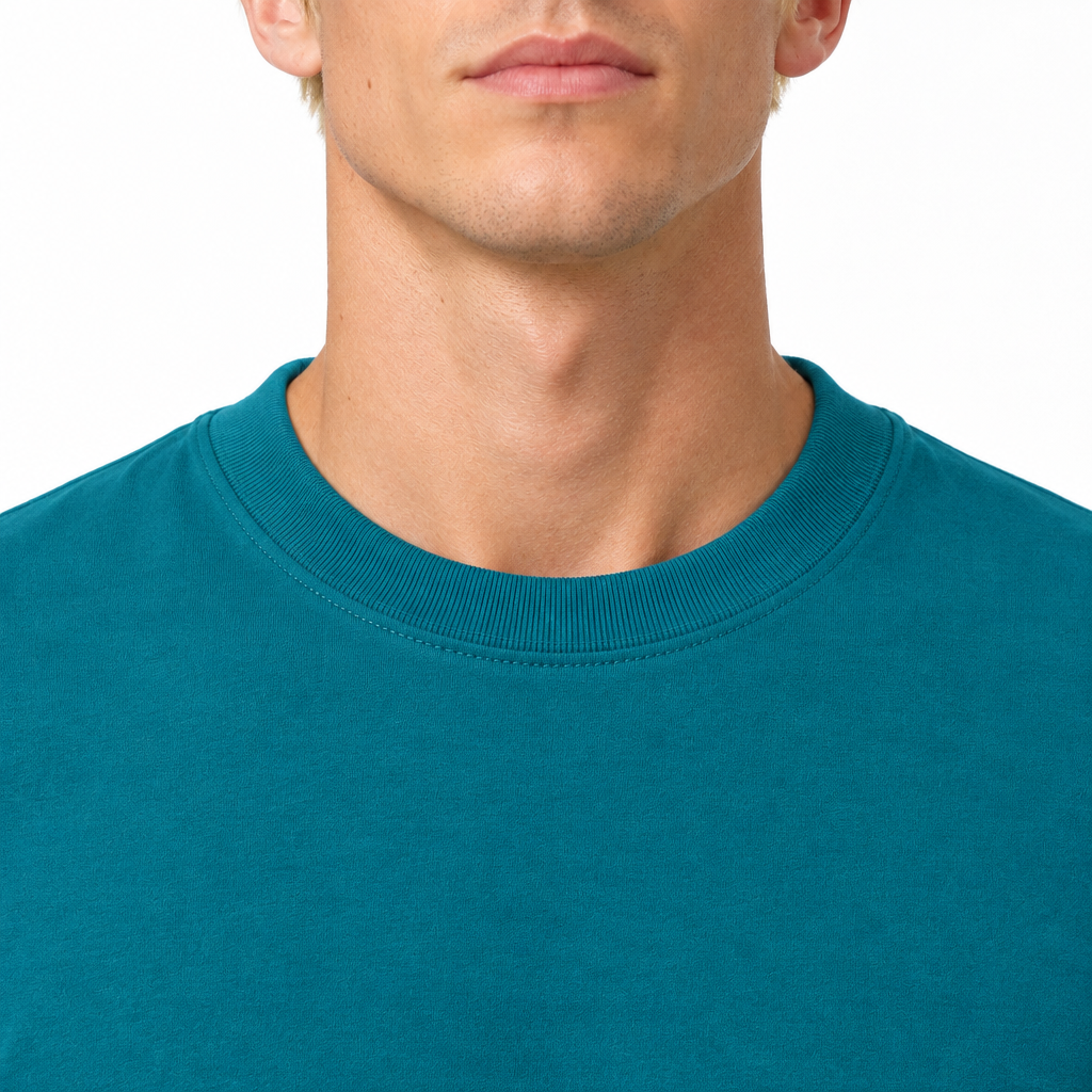 Teal 220gsm T-shirt - Collar