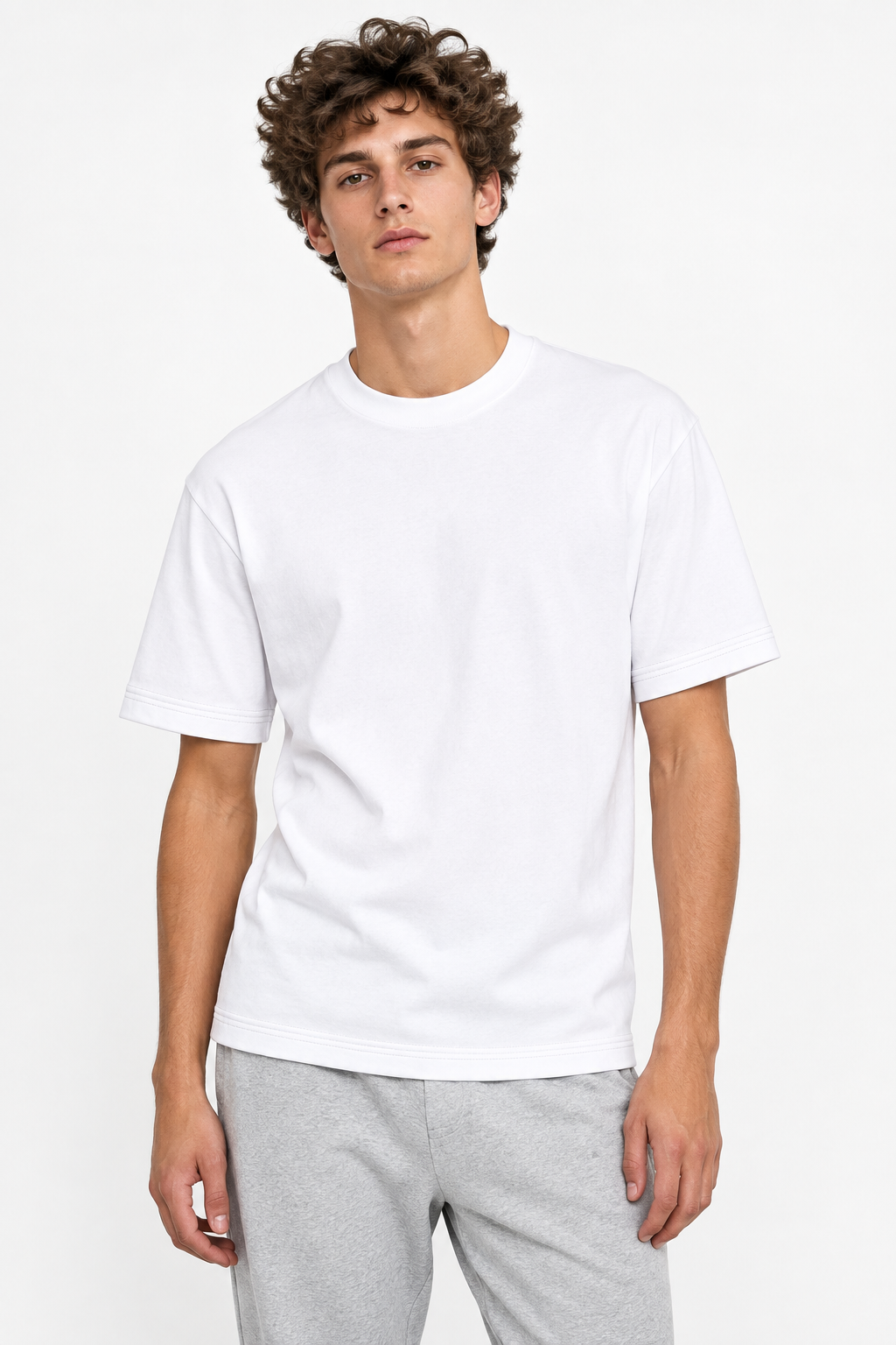 White 220gsm t-shirt Front